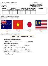 Đề kiểm tra môn Tiếng Anh Lớp 4 - Đề 1 - Năm học 2015-2016 - Trường Tiểu học Chánh Lộ